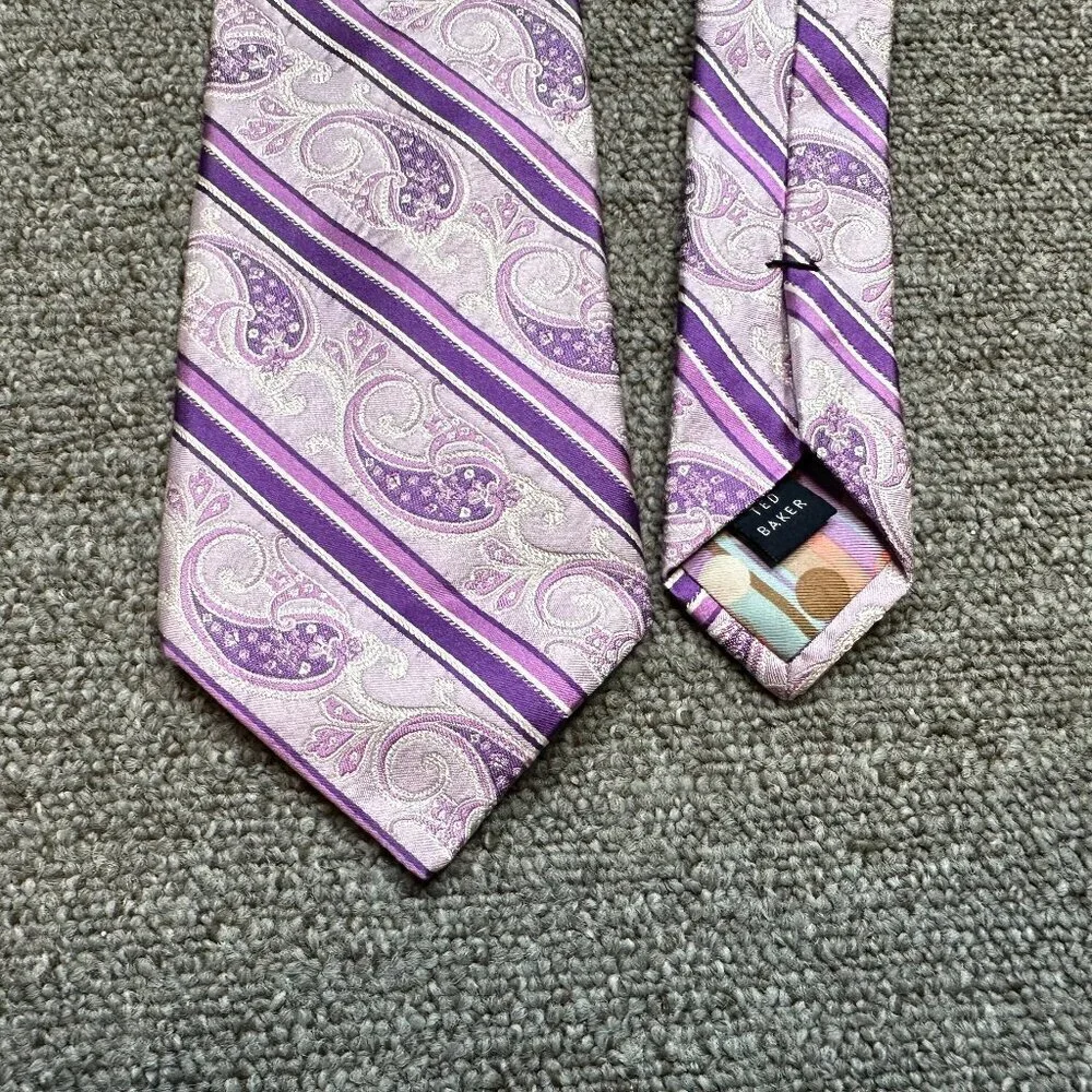 Ted Baker Purple Paisley Silk Neck Tie